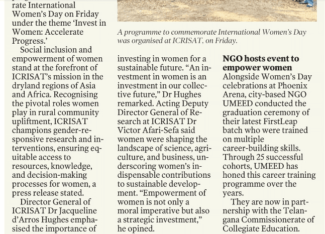 Invest in women for a sustainable future